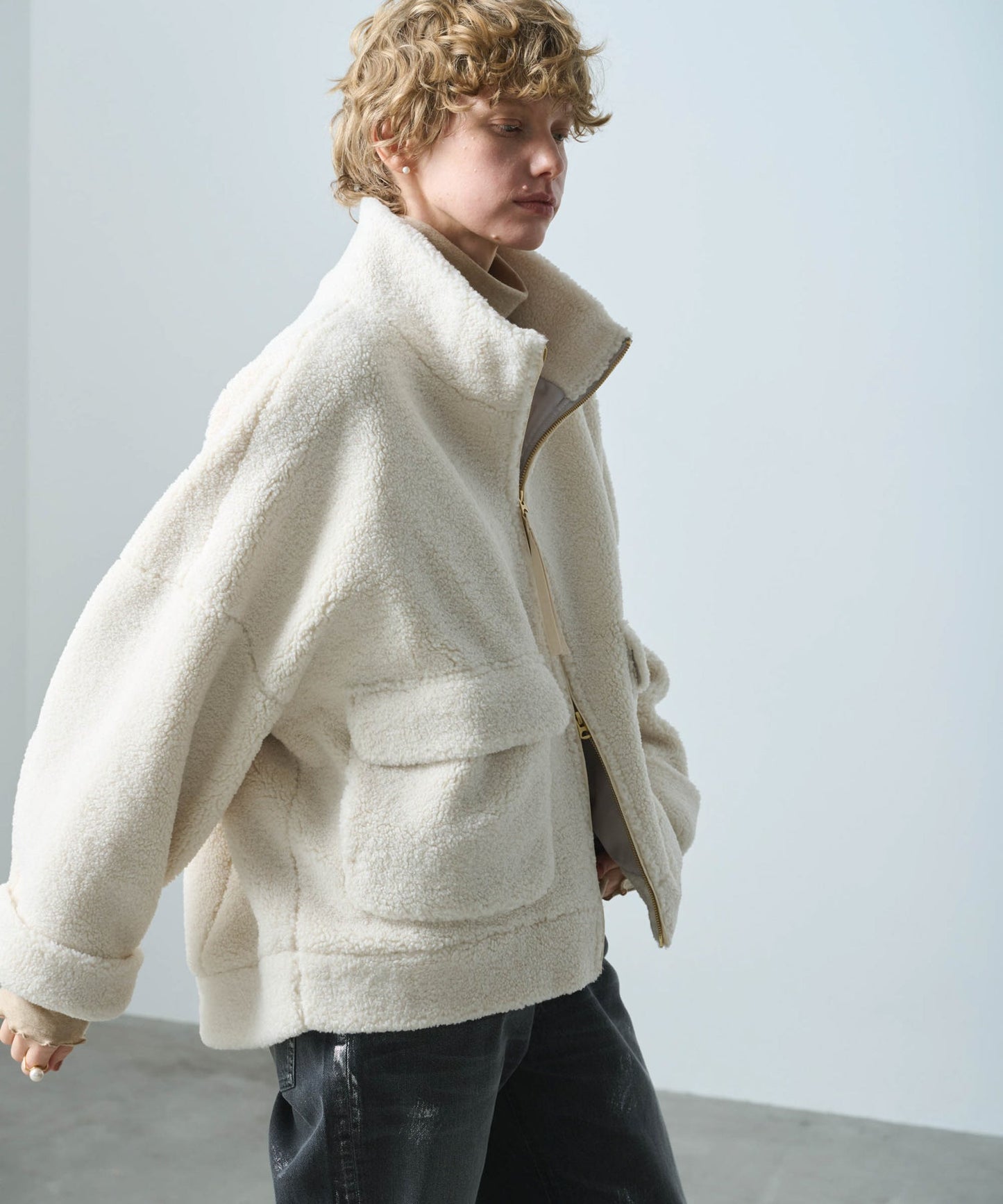 STAND COLLAR BOA JACKET/ MIL25FJK3244