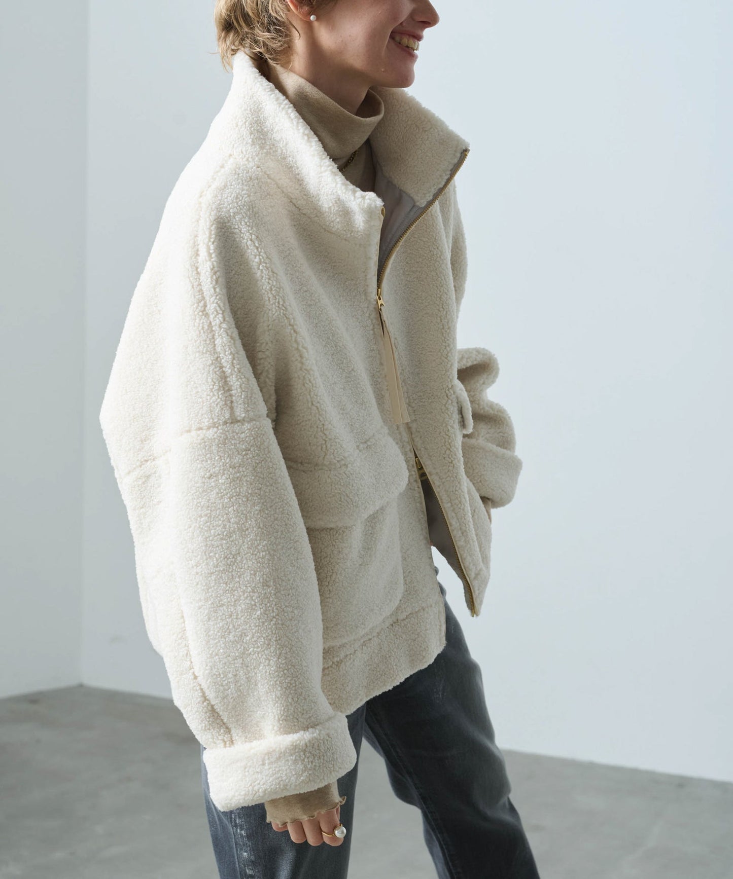 STAND COLLAR BOA JACKET/ MIL25FJK3244