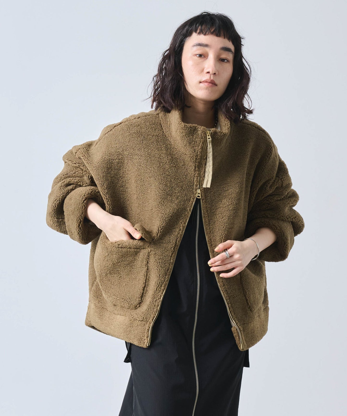 STAND COLLAR BOA JACKET/ MIL25FJK3244