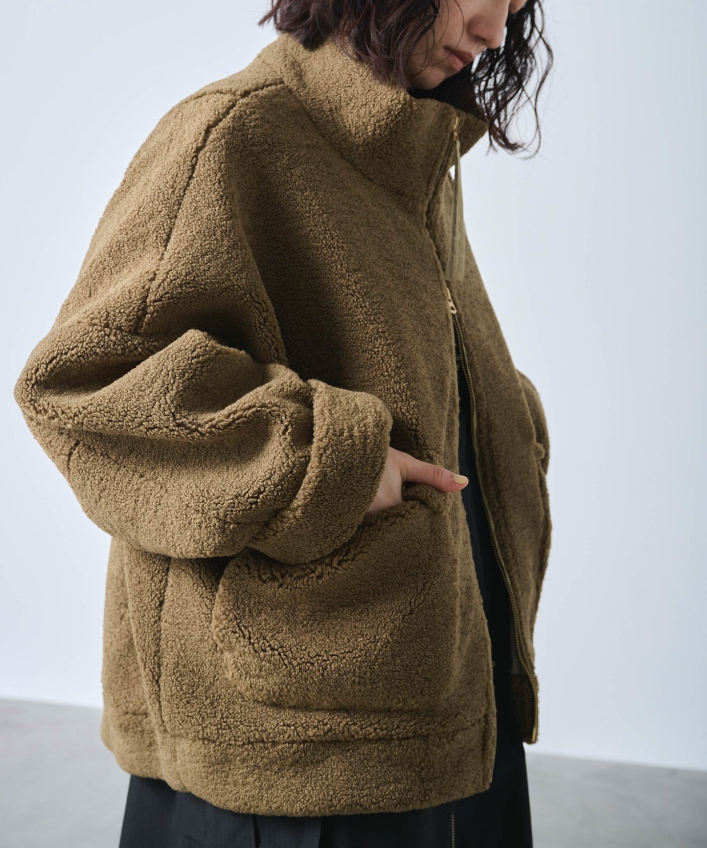 STAND COLLAR BOA JACKET/ MIL25FJK3244