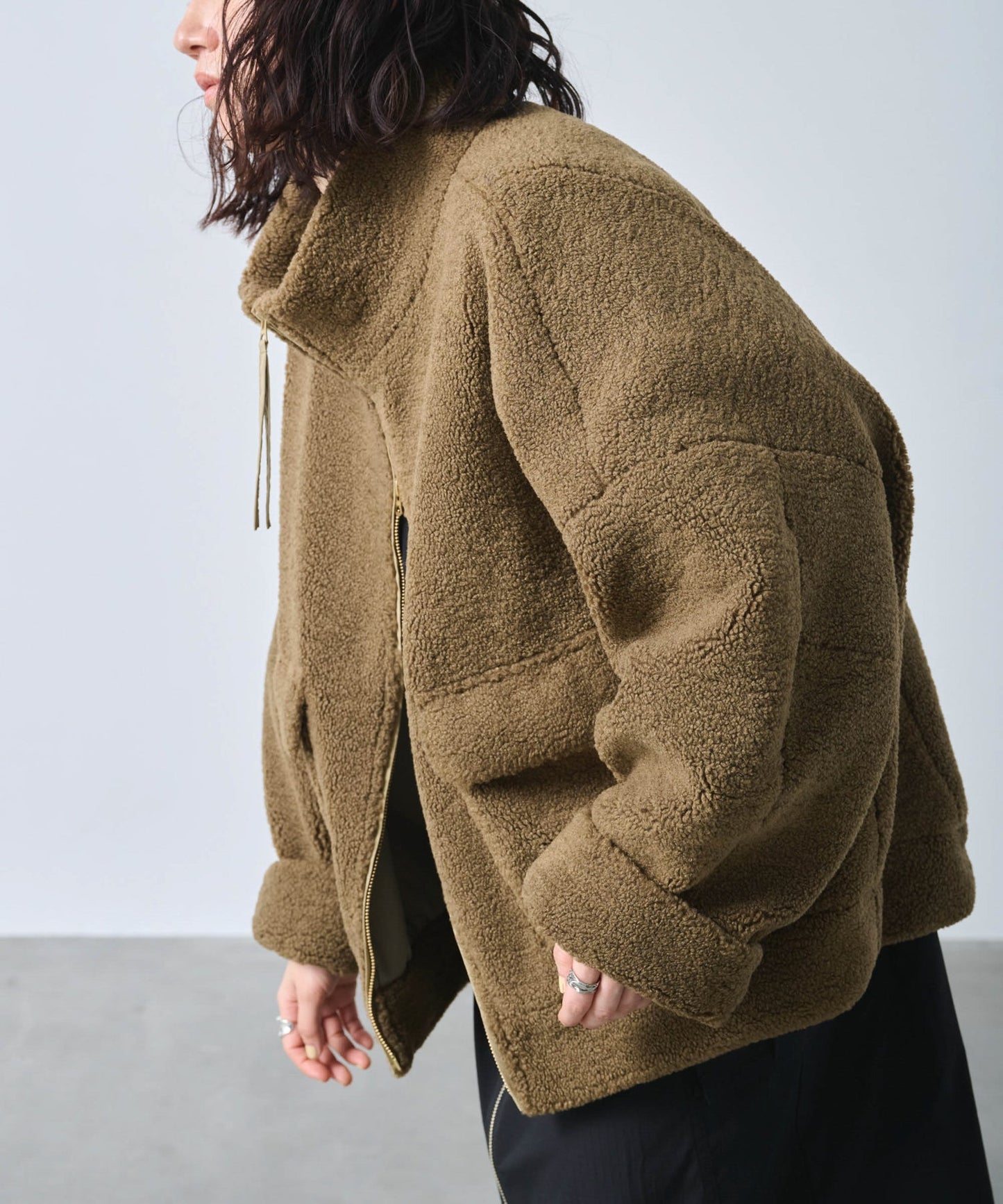 STAND COLLAR BOA JACKET/ MIL25FJK3244