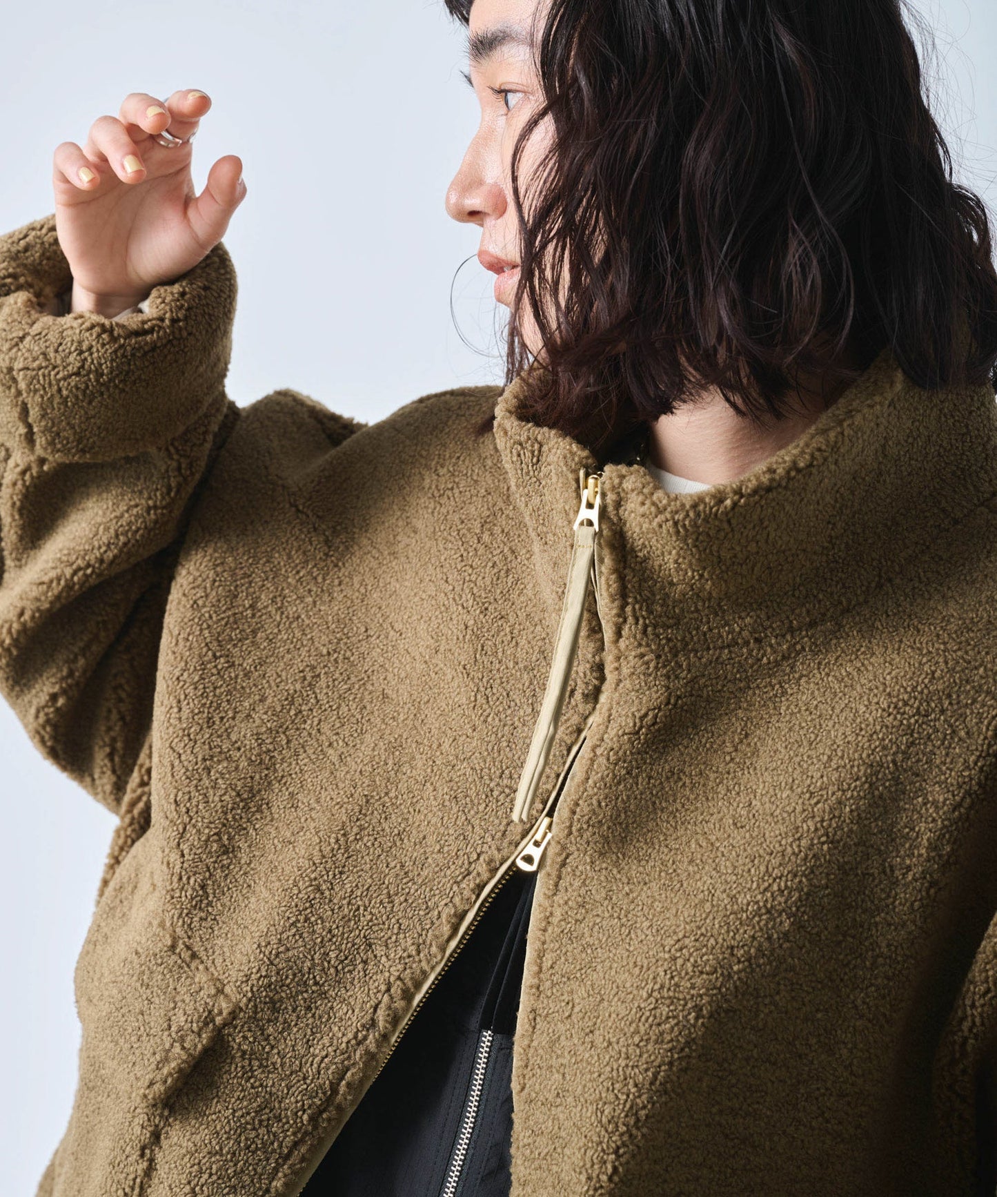 STAND COLLAR BOA JACKET/ MIL25FJK3244