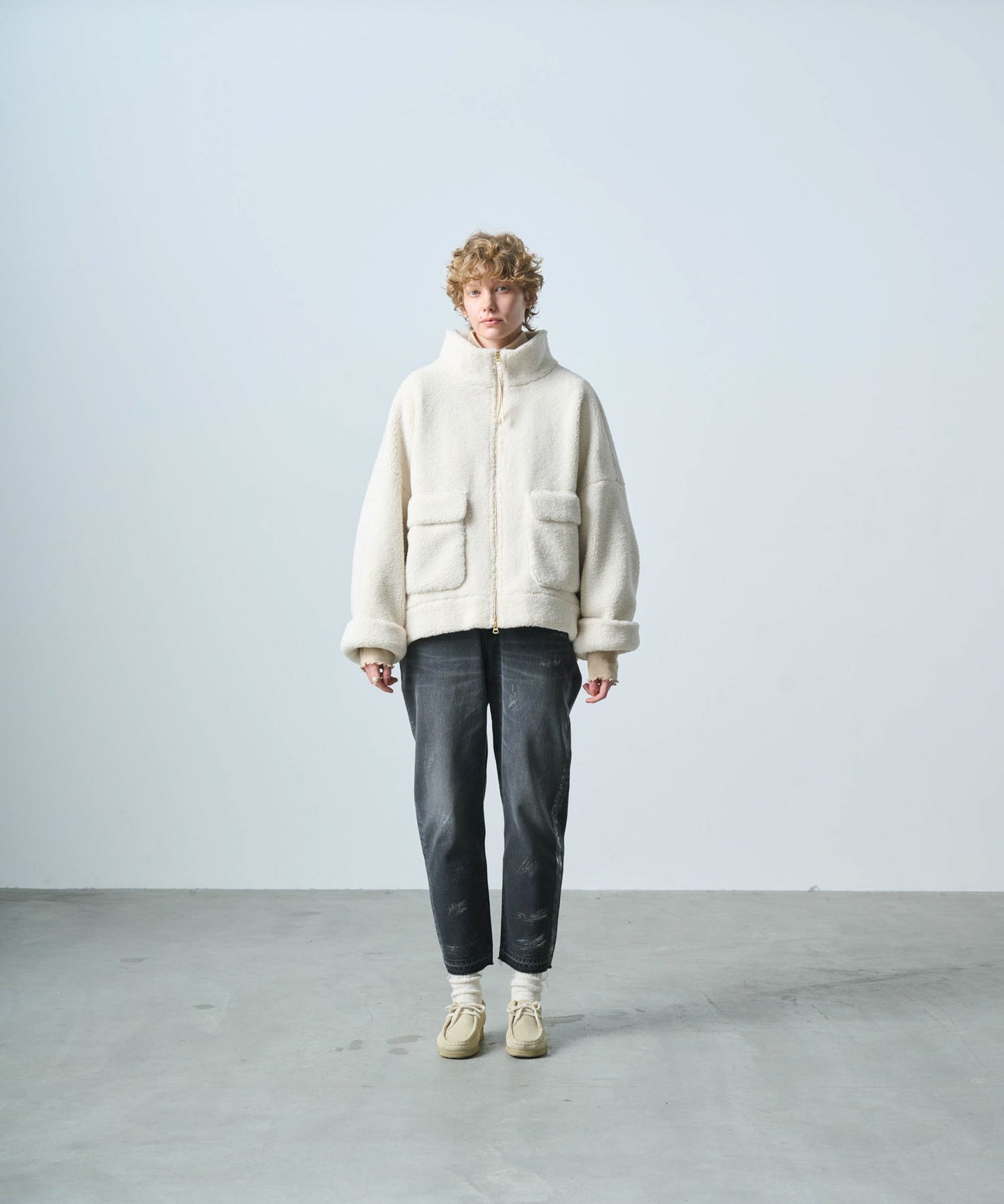 STAND COLLAR BOA JACKET/ MIL25FJK3244