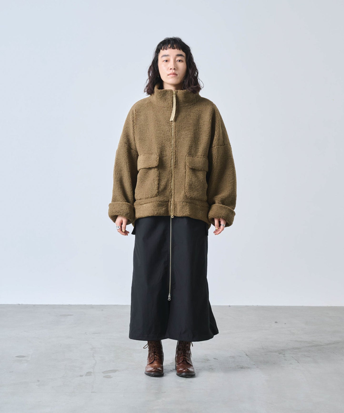 STAND COLLAR BOA JACKET/ MIL25FJK3244
