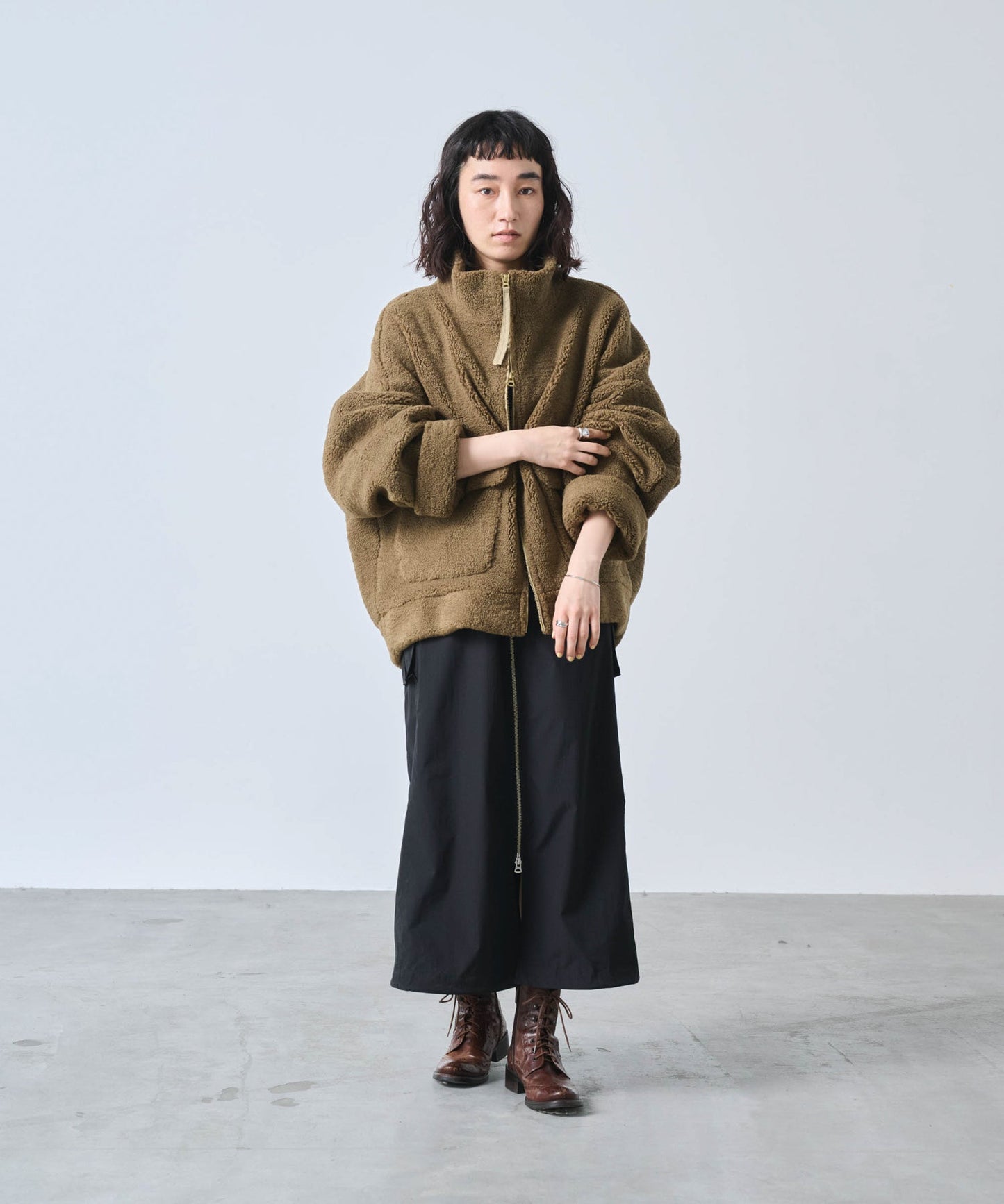 STAND COLLAR BOA JACKET/ MIL25FJK3244