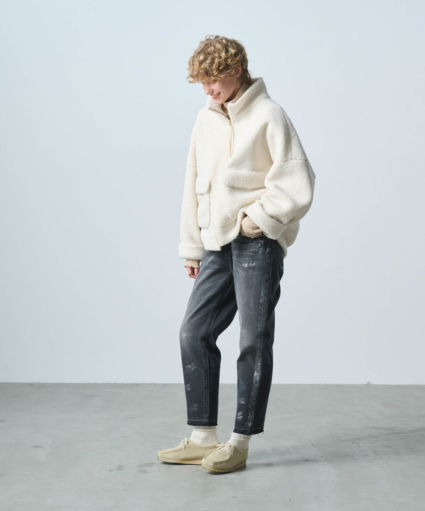 STAND COLLAR BOA JACKET/ MIL25FJK3244