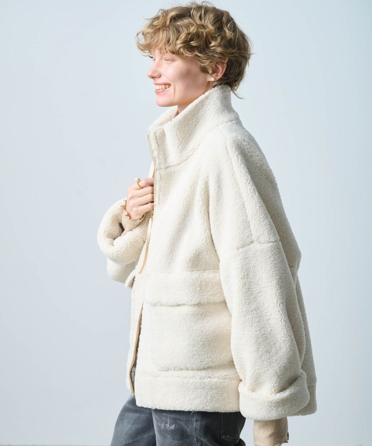 STAND COLLAR BOA JACKET/ MIL25FJK3244