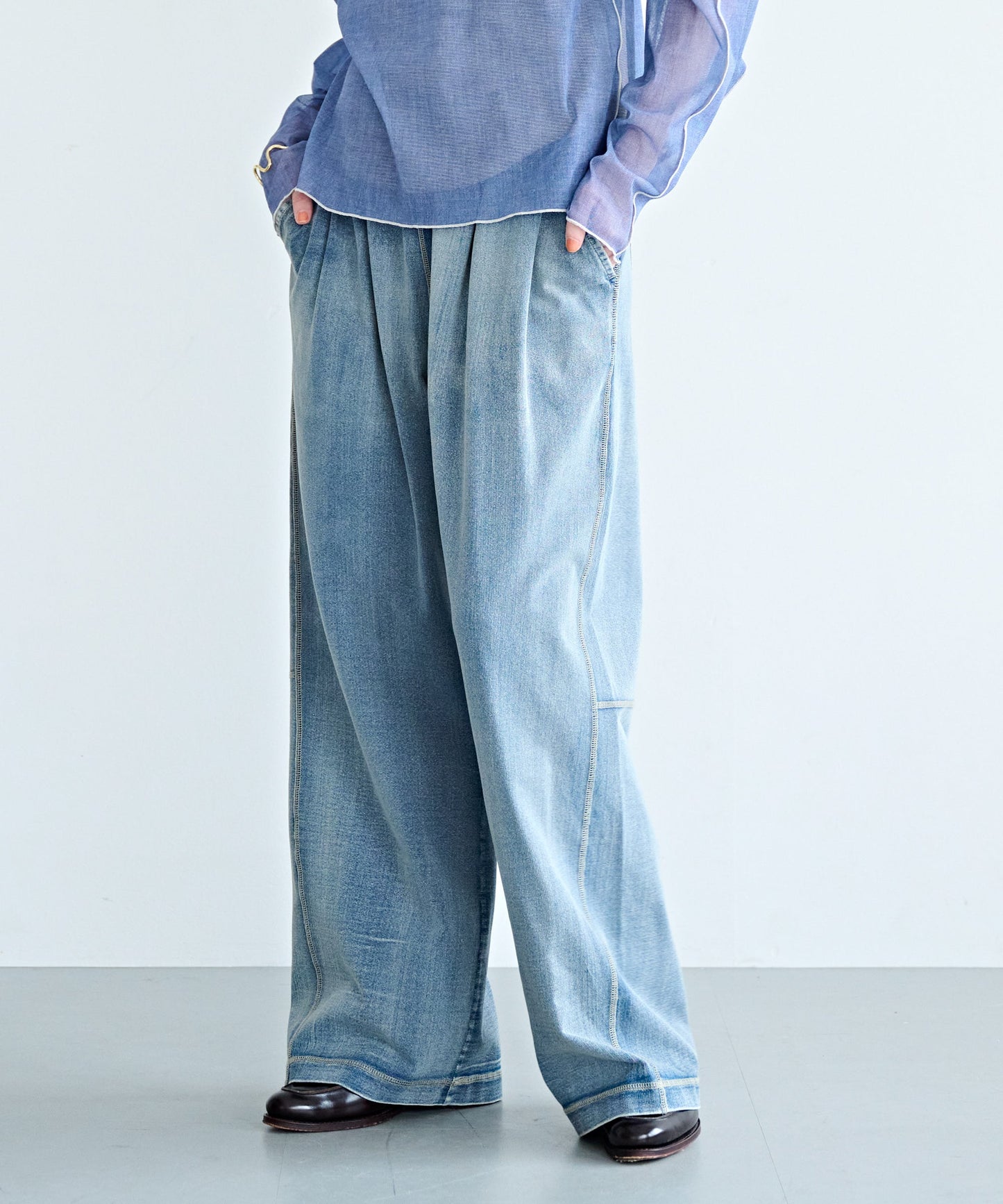 INDIGO TERRY WIDE PANTS / MIL26HPT3254