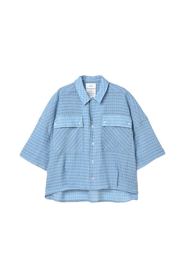 Coming Soon..  <br>   WAVE PLAID OPEN COLLAR SHIRT / MIL24SBL3135