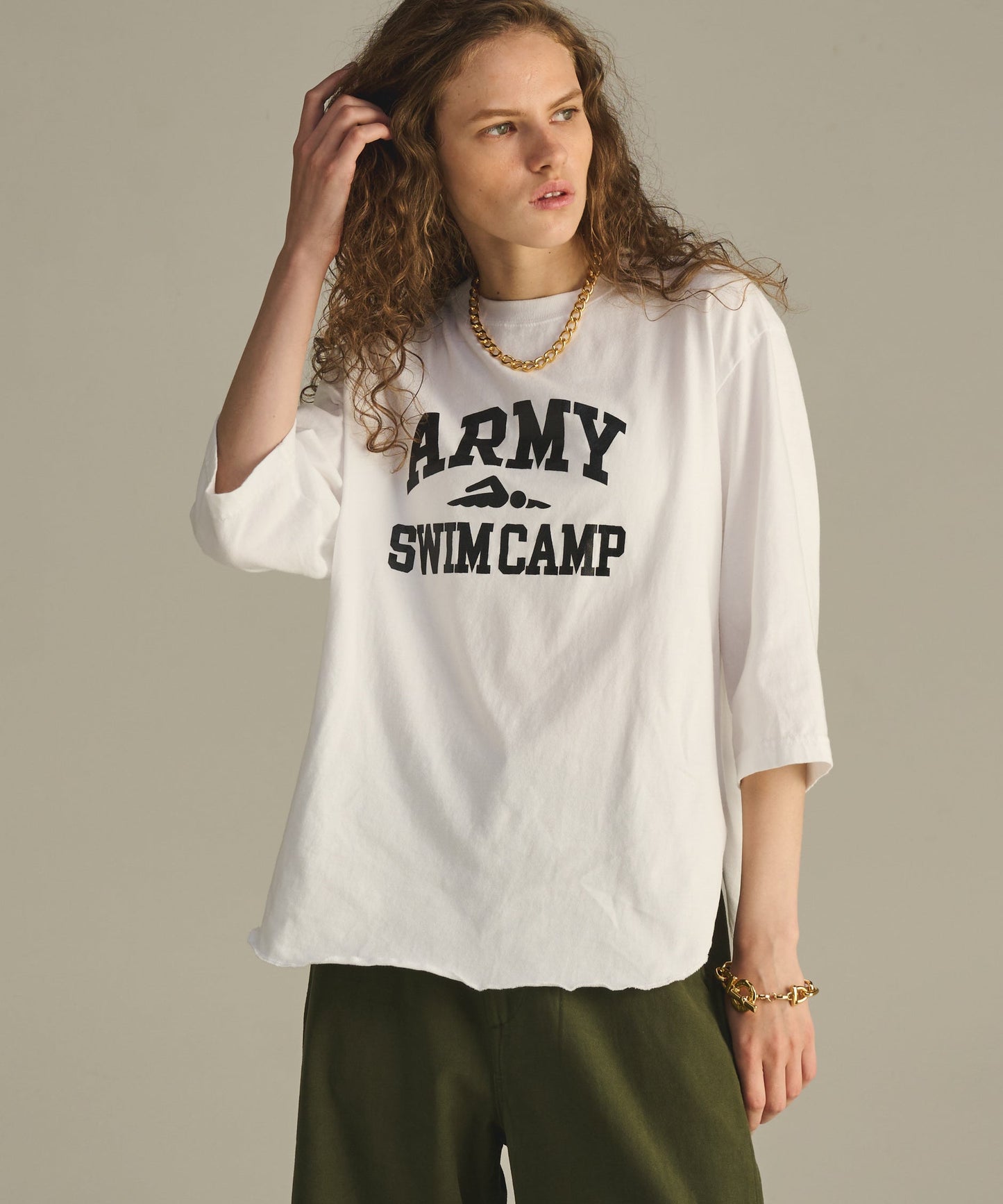 7分袖TEE "SWIM CAMP" / MIL25HCS3436