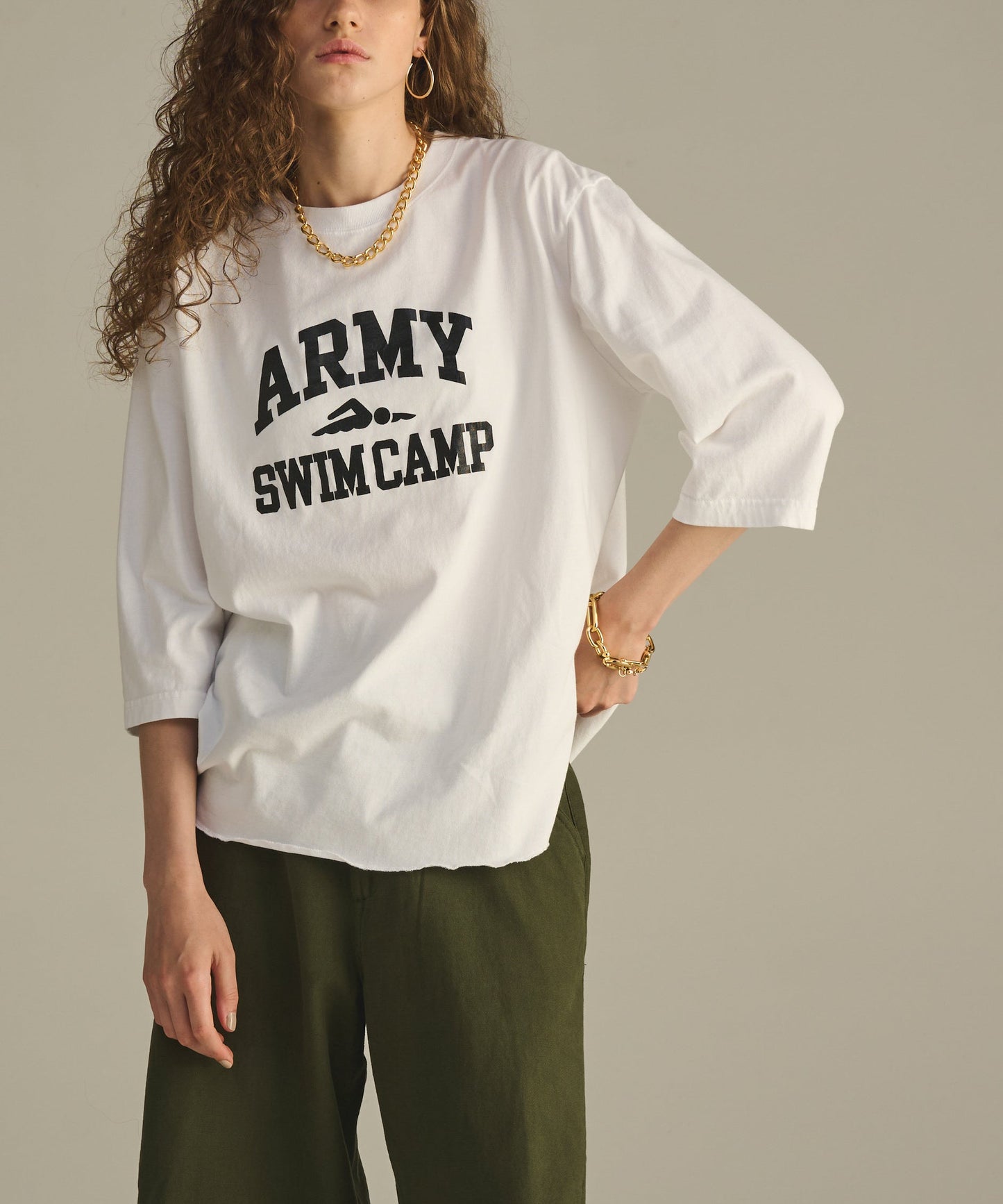 7分袖TEE "SWIM CAMP" / MIL25HCS3436