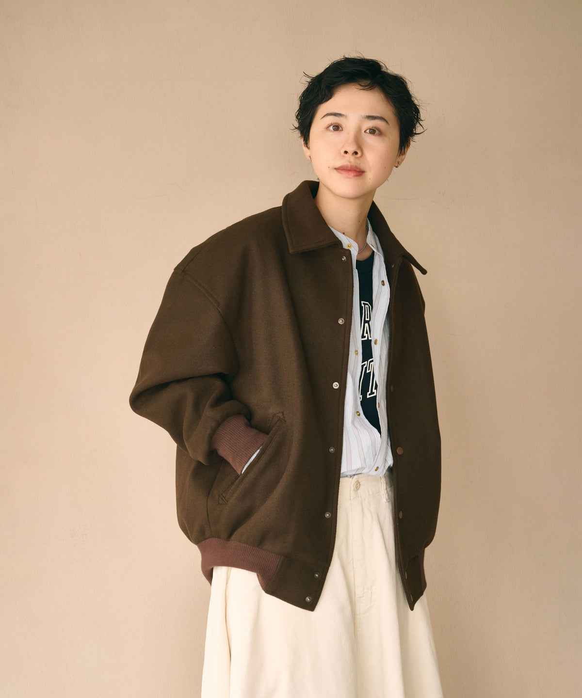 LOOSE VARSITY JACKET / MIL26FJK3260