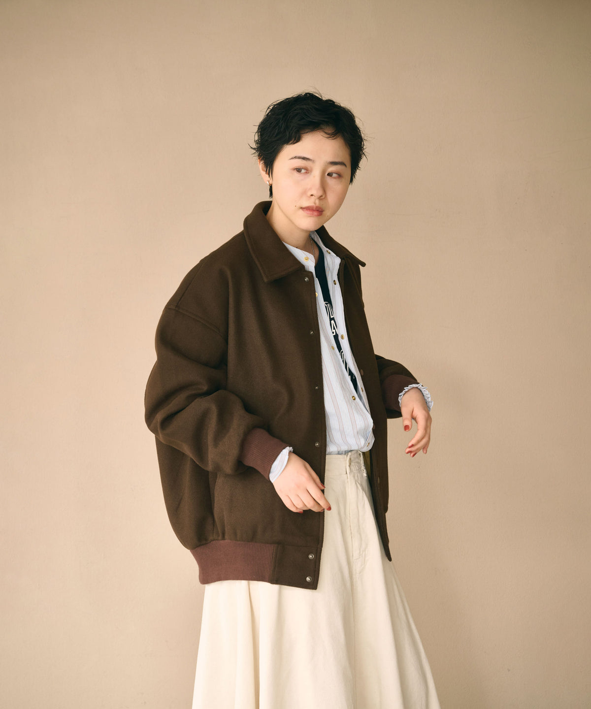 LOOSE VARSITY JACKET / MIL26FJK3260