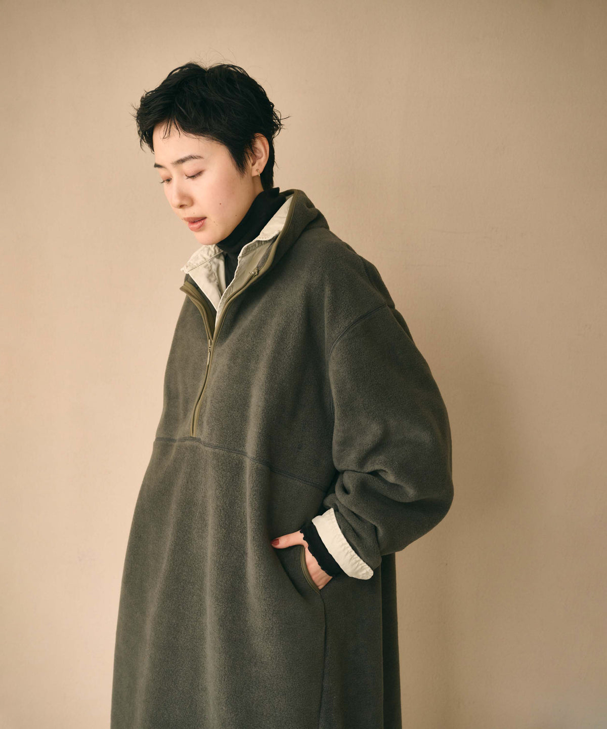 HALF ZIP FLEECE LONG P/O / MIL26FOP3110
