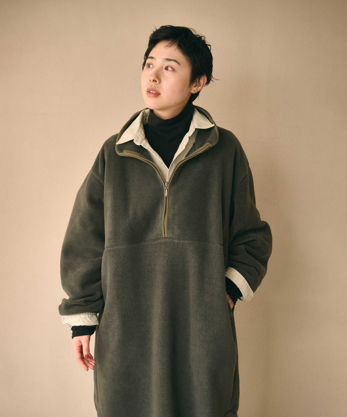 HALF ZIP FLEECE LONG P/O / MIL26FOP3110