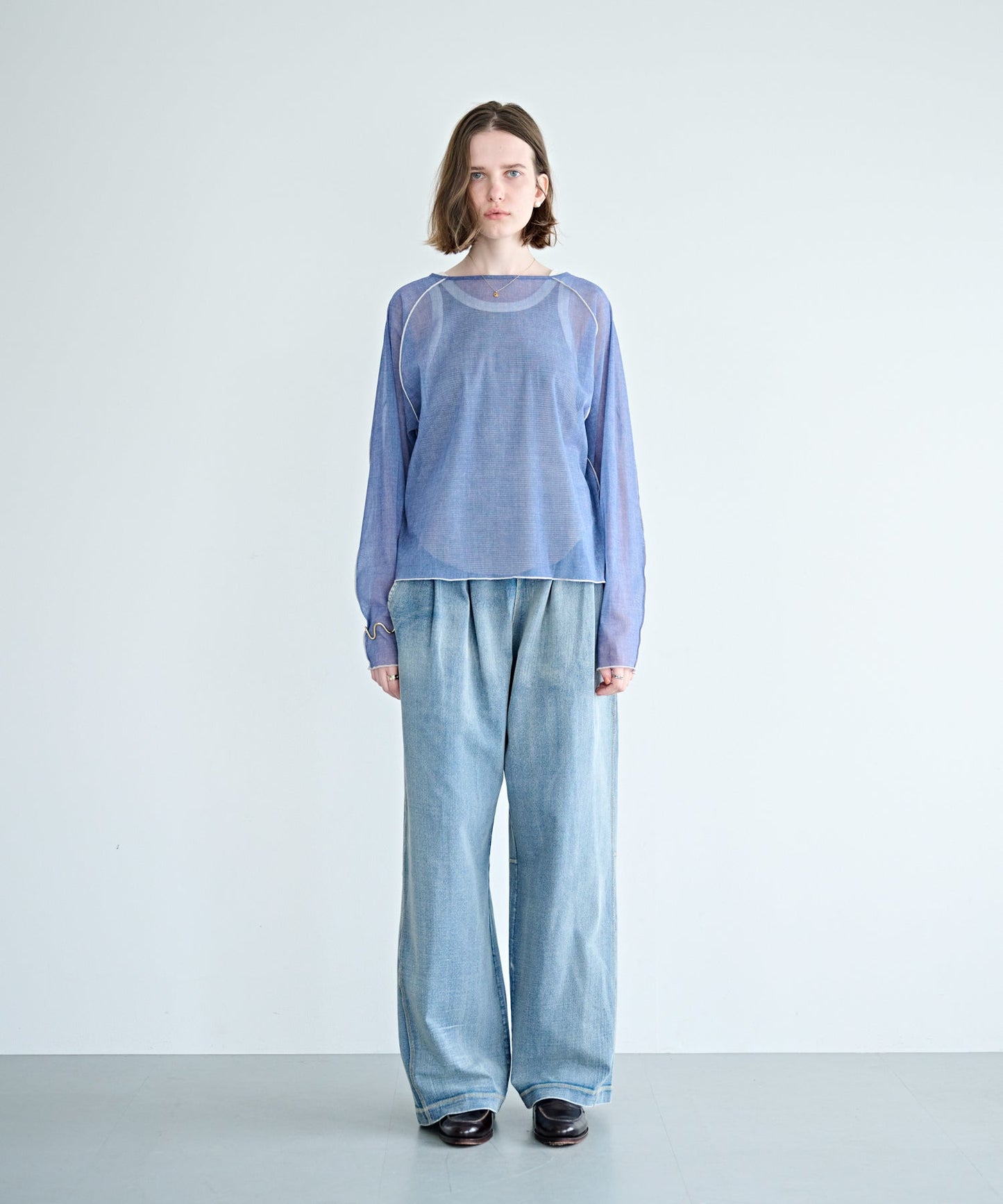 COLOR STITCH SHEER TOP / MIL26HCS3484