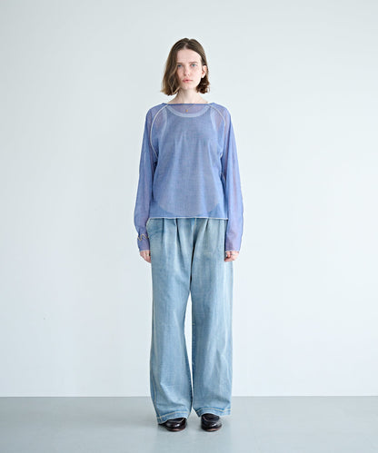 COLOR STITCH SHEER TOP / MIL26HCS3484