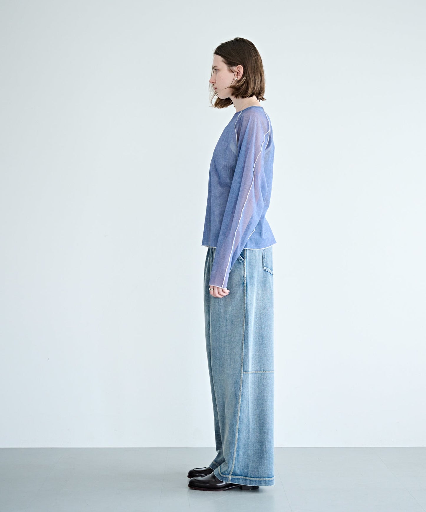 COLOR STITCH SHEER TOP / MIL26HCS3484