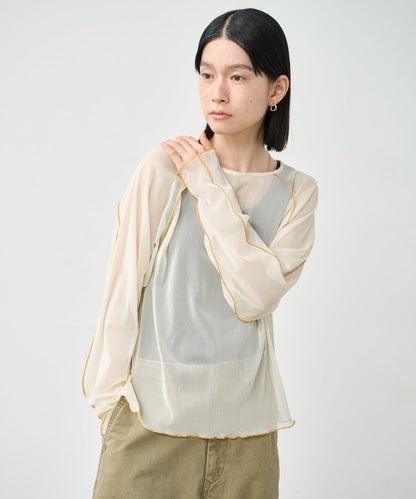 COLOR STITCH SHEER TOP / MIL26HCS3484