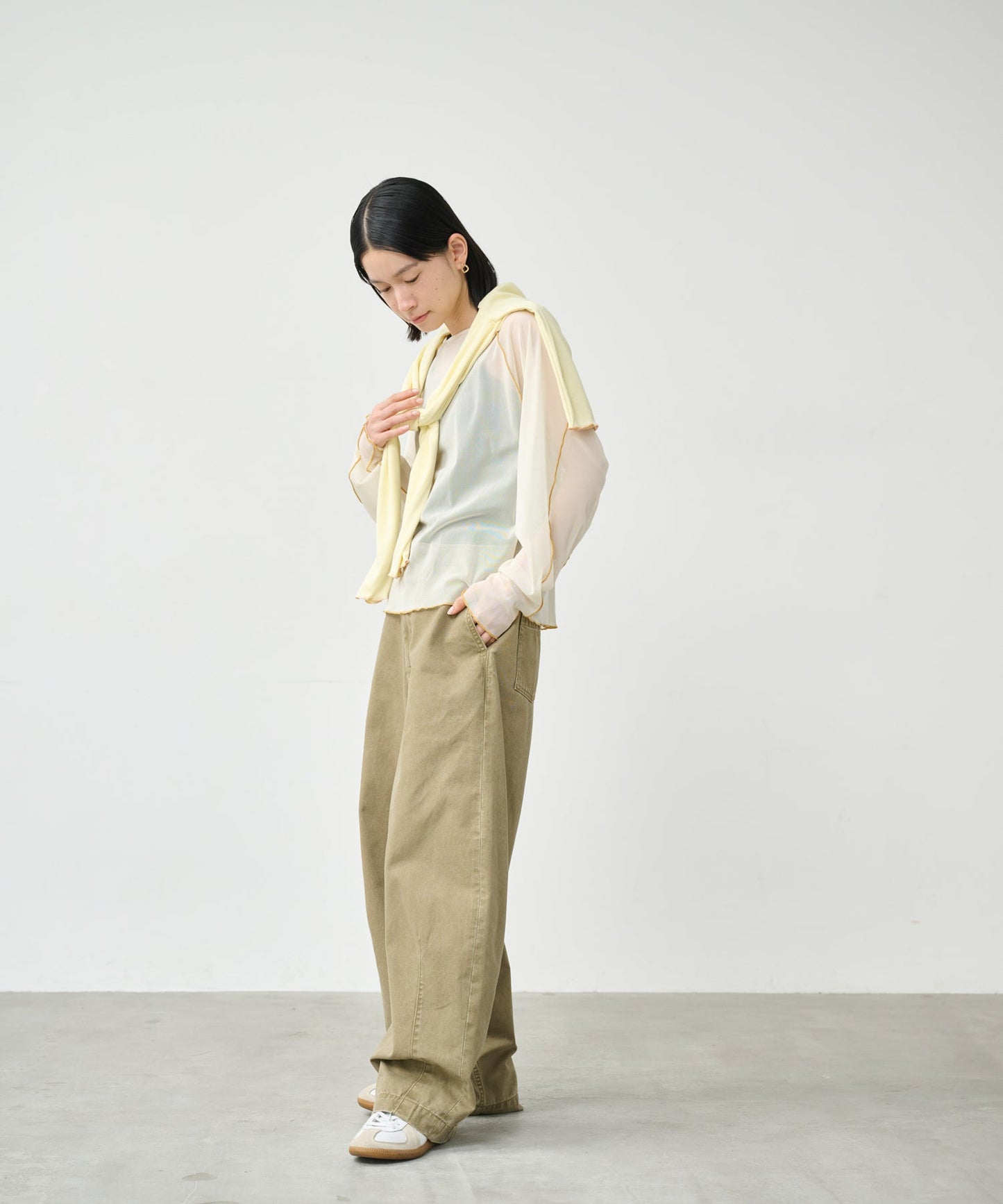 COLOR STITCH SHEER TOP / MIL26HCS3484