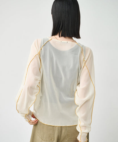 COLOR STITCH SHEER TOP / MIL26HCS3484