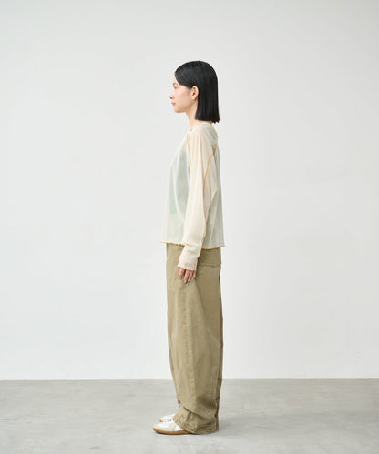 COLOR STITCH SHEER TOP / MIL26HCS3484