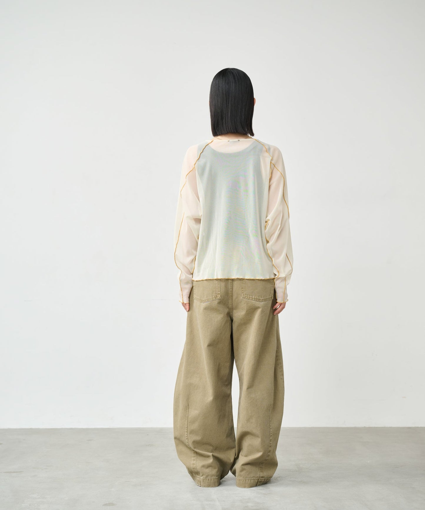 COLOR STITCH SHEER TOP / MIL26HCS3484