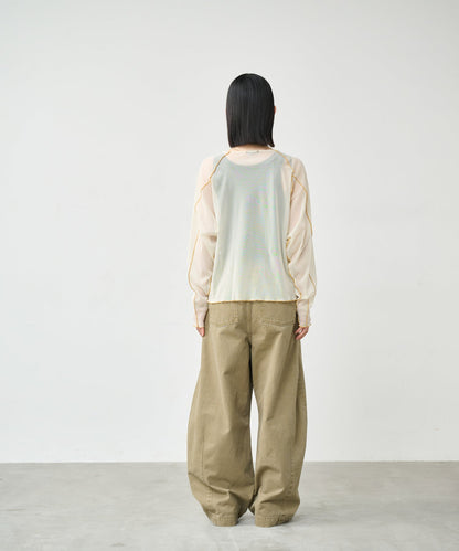 COLOR STITCH SHEER TOP / MIL26HCS3484