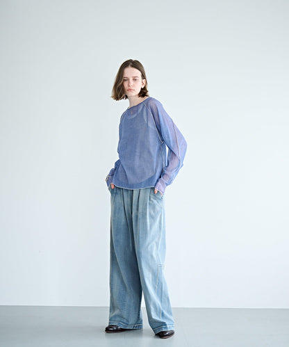 COLOR STITCH SHEER TOP / MIL26HCS3484