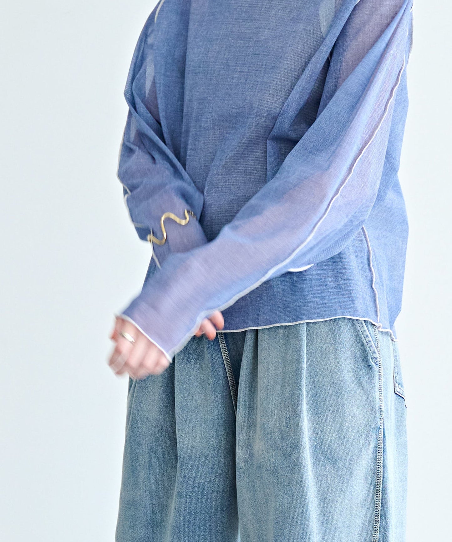 COLOR STITCH SHEER TOP / MIL26HCS3484