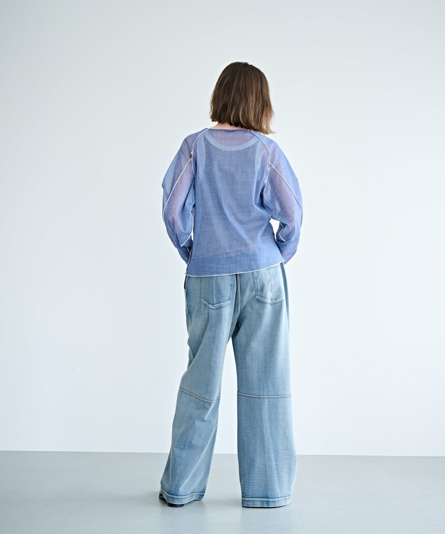 COLOR STITCH SHEER TOP / MIL26HCS3484