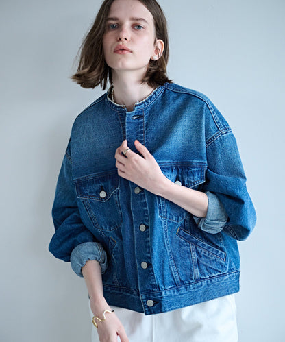 CUT OFF COLLAR DENIM JKT / MIL26HJK3245