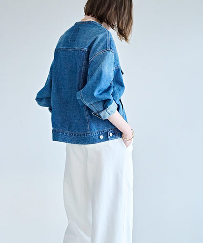 CUT OFF COLLAR DENIM JKT / MIL26HJK3245