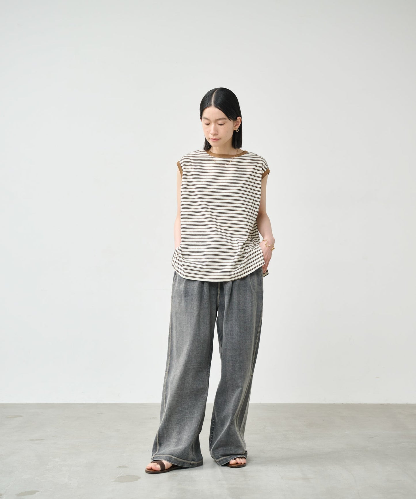 INDIGO TERRY WIDE PANTS / MIL26HPT3254