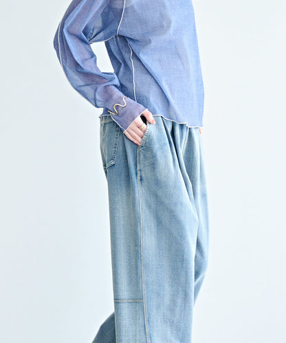 INDIGO TERRY WIDE PANTS / MIL26HPT3254