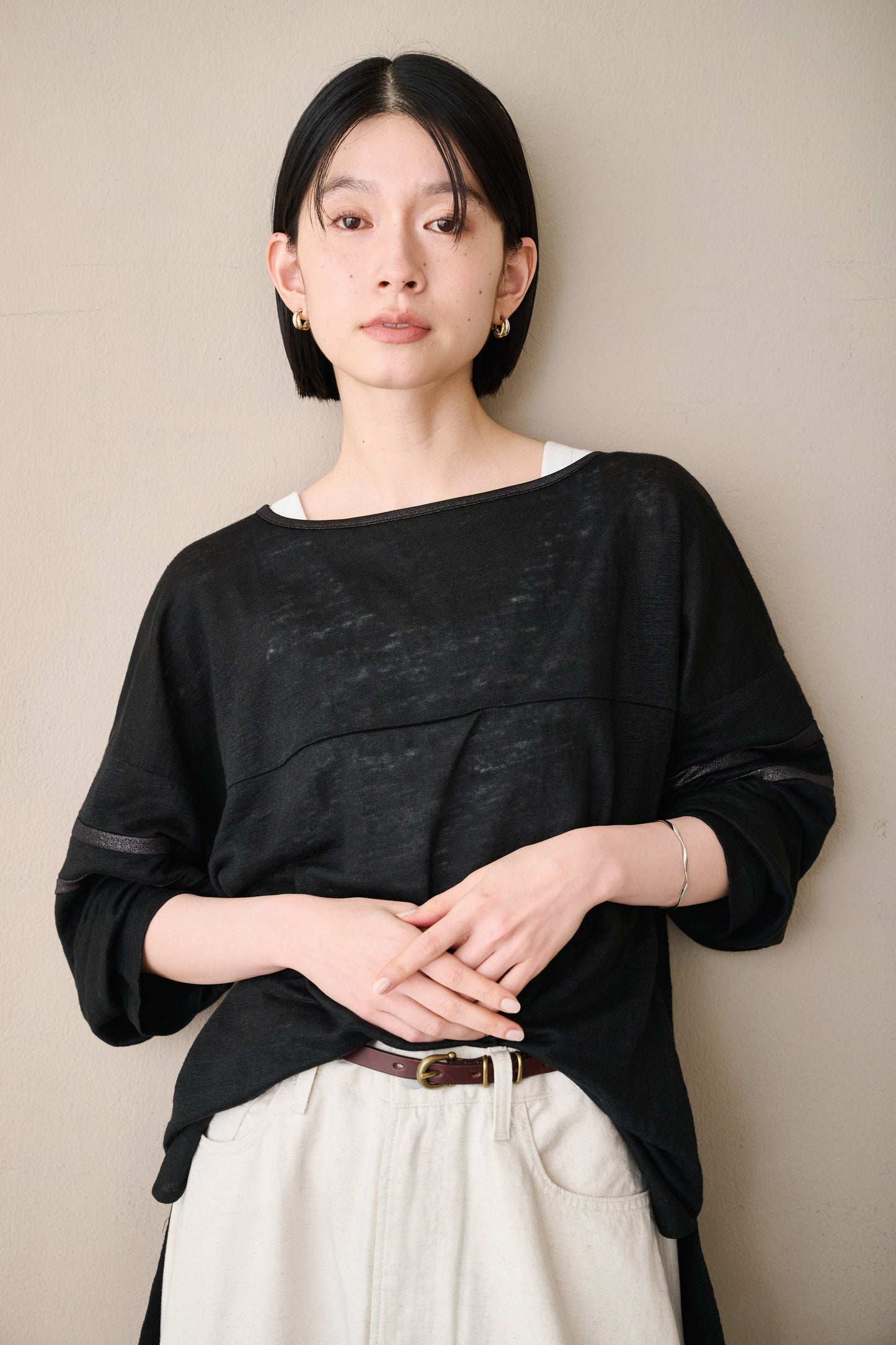 LINEN LINE SLEEVE TOP / MIL26SCS3491