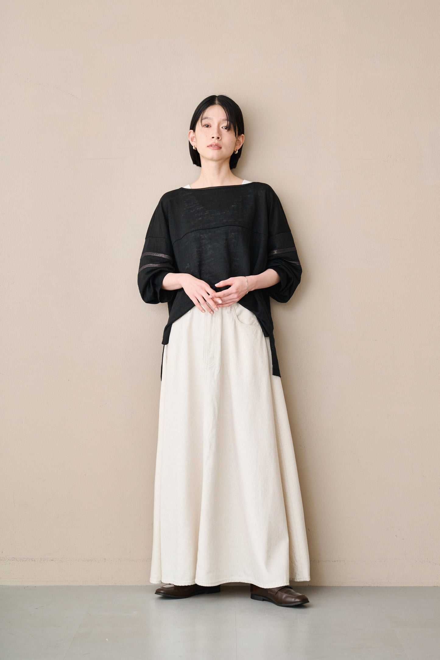 LINEN LINE SLEEVE TOP / MIL26SCS3491