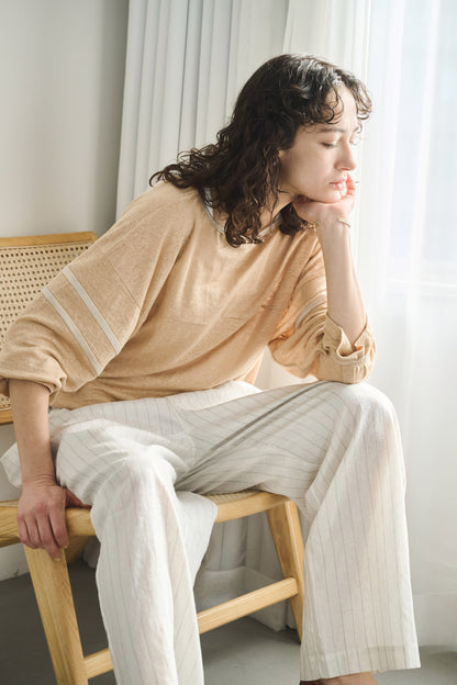 LINEN LINE SLEEVE TOP / MIL26SCS3491