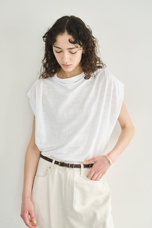 LINEN DRAPE NECK TOP / MIL26SCS3493
