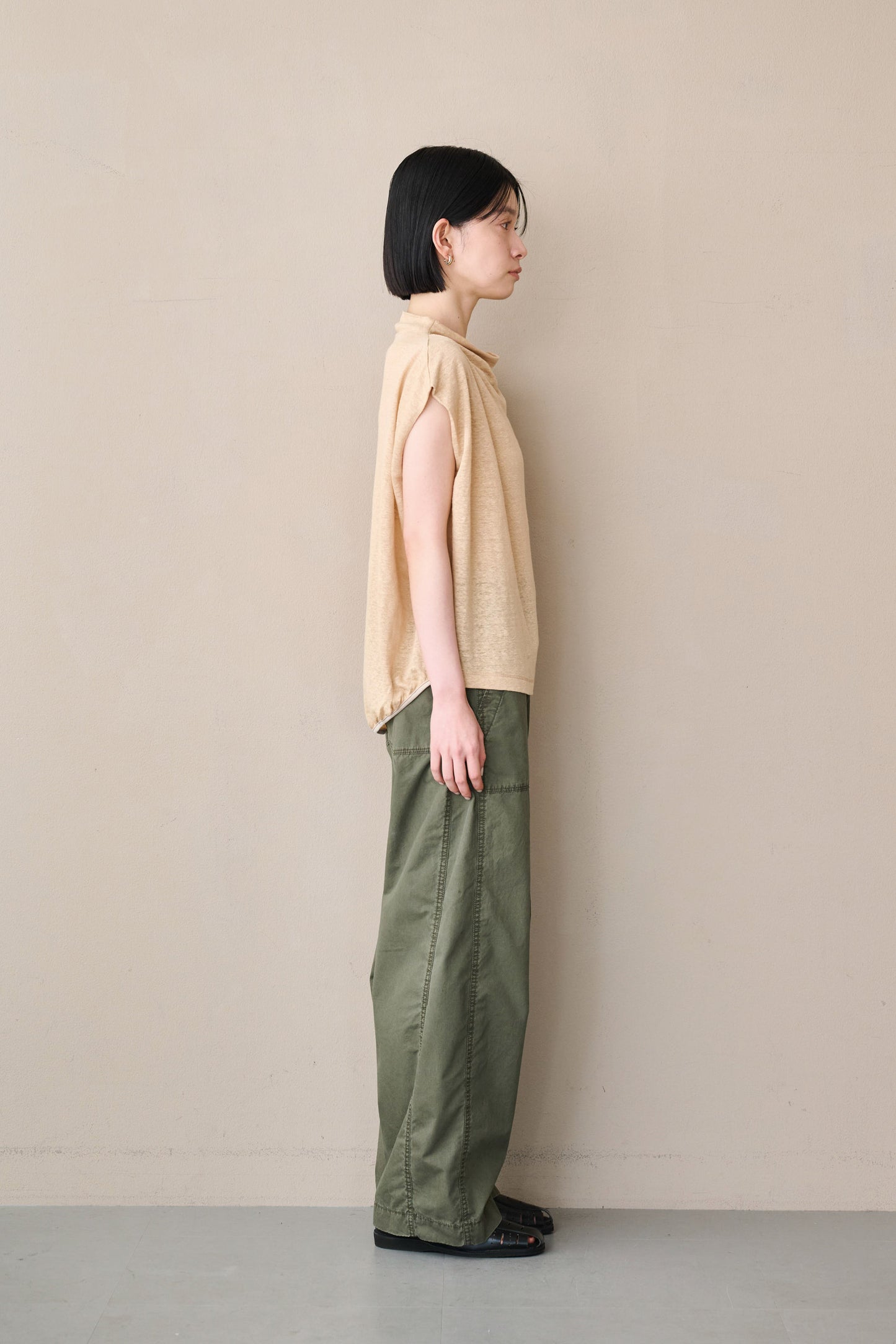 LINEN DRAPE NECK TOP / MIL26SCS3493