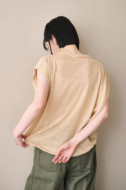 LINEN DRAPE NECK TOP / MIL26SCS3493
