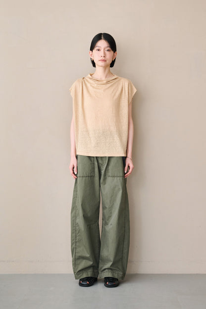 LINEN DRAPE NECK TOP / MIL26SCS3493