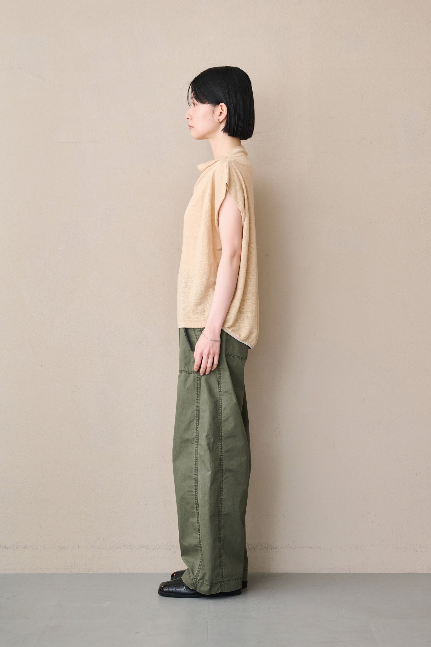 LINEN DRAPE NECK TOP / MIL26SCS3493