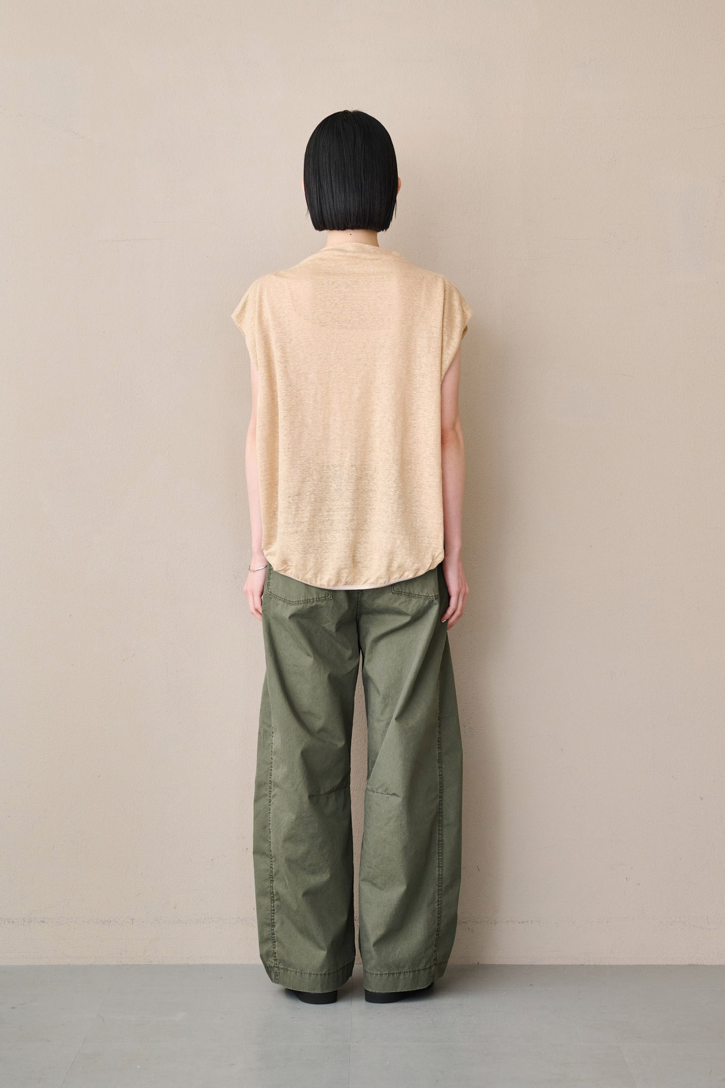 LINEN DRAPE NECK TOP / MIL26SCS3493