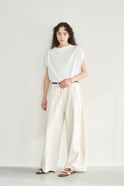 LINEN DRAPE NECK TOP / MIL26SCS3493