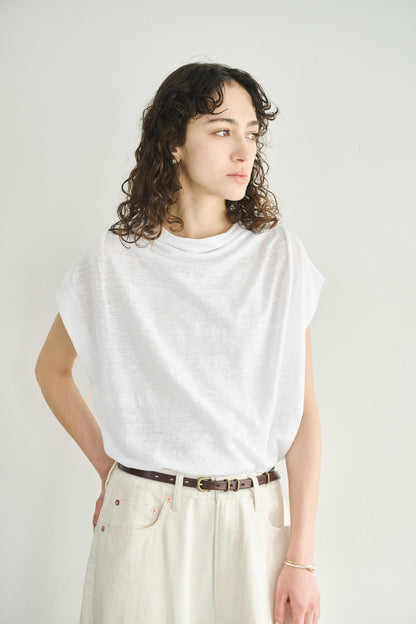 LINEN DRAPE NECK TOP / MIL26SCS3493